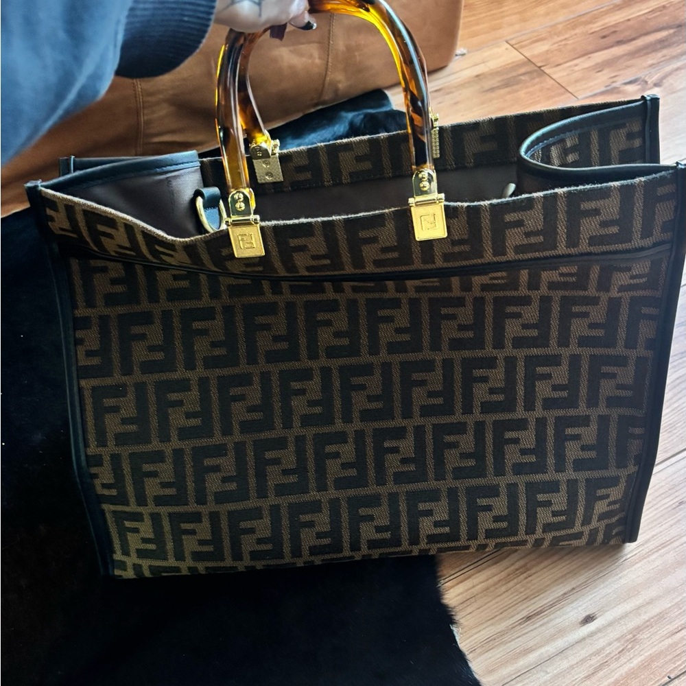 Brown tote bag